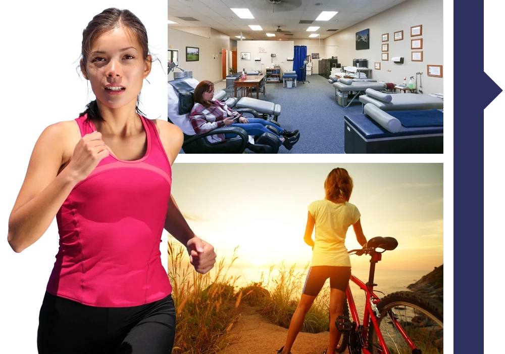 A collage of photos featuring active patients
